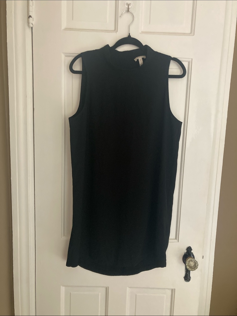 Leith Black Sleeveless Mock Neck Dress